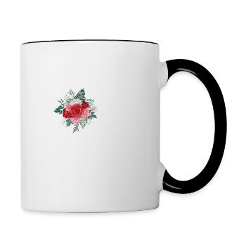 Brief an Red Floral - Tasse zweifarbig - Weiß/Schwarz - Rechts