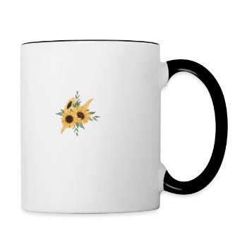 Brief an Floral Sunflower - Tasse zweifarbig - Weiß/Schwarz - Rechts
