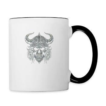 Tapferkeit der Wikinger - Tasse zweifarbig - Weiß/Schwarz - Rechts