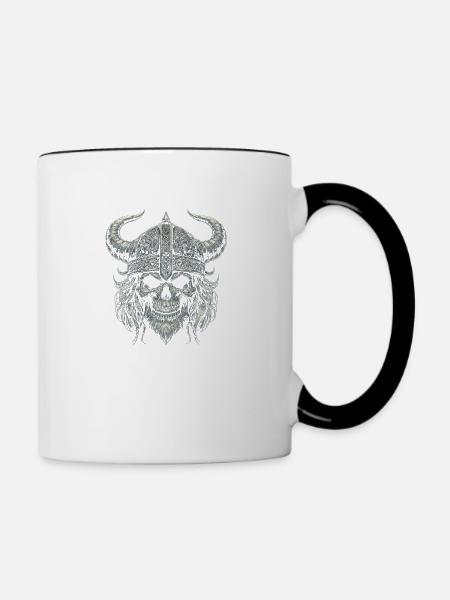 Tapferkeit der Wikinger - Tasse zweifarbig - Weiß/Schwarz