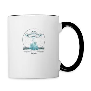 Nachtwache über den Ebenen - Tasse zweifarbig - Weiß/Schwarz - Rechts