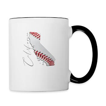 California (USA) | real baseball | Map Sct - Contrasting Mug - white/black - Right
