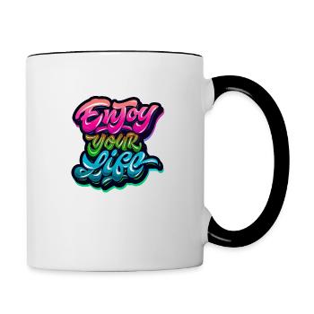 slogan illustration style art vector fashion graphics - Contrasting Mug - white/black - Right