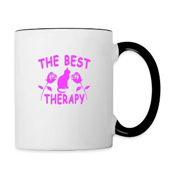 Chat - Mug contrasté - blanc/noir - Droite