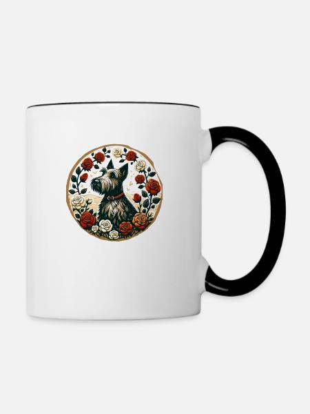 Scottish Terrier - Tasse zweifarbig - Weiß/Schwarz