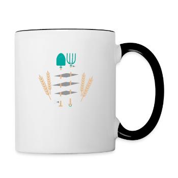 No Farmer No Food Farm Farmer - Contrasting Mug - white/black - Right