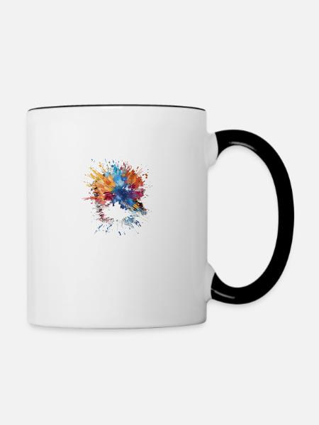Farbexplosion - Tasse zweifarbig - Weiß/Schwarz