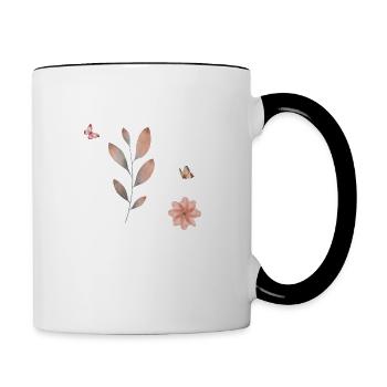 Letter l Wildflowers Watercolors - Contrasting Mug - white/black - Right