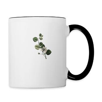lettre a botanique vert - Mug contrasté - blanc/noir - Droite