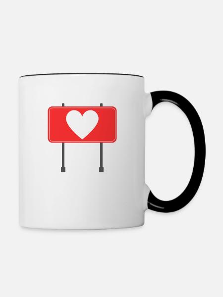 Liebes-Panel - Tasse zweifarbig - Weiß/Schwarz