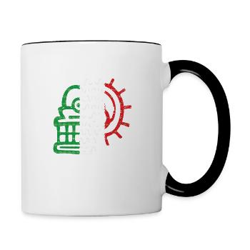 Symbole aztèque Maya mexicain Drapeau mexicain ancien - Mug contrasté - blanc/noir - Droite