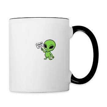 Alien Invasion - Humor - Tasse zweifarbig - Weiß/Schwarz - Rechts