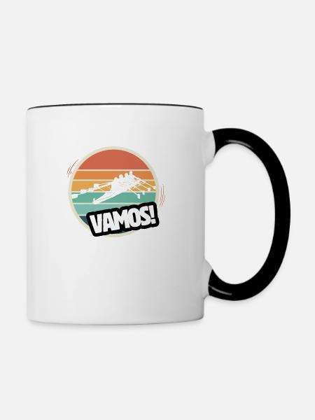 Vamos Retro Rudern - Tasse zweifarbig - Weiß/Schwarz