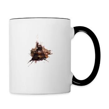 Quai en bois - Avertissement - Mug contrasté - blanc/noir - Droite