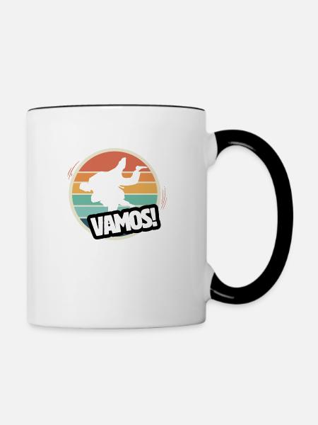Vamos Retro Judo - Tasse zweifarbig - Weiß/Schwarz