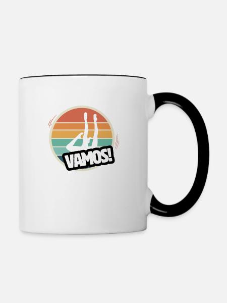 Vamos Retro Synchronschwimmen - Tasse zweifarbig - Weiß/Schwarz
