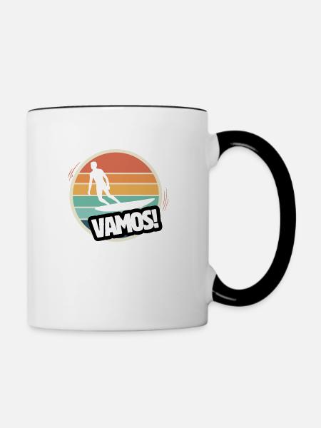 Vamos Retro Surf - Tasse zweifarbig - Weiß/Schwarz
