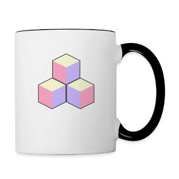 Pastel Cubes - ApriNoeScor - Contrasting Mug - white/black - Right