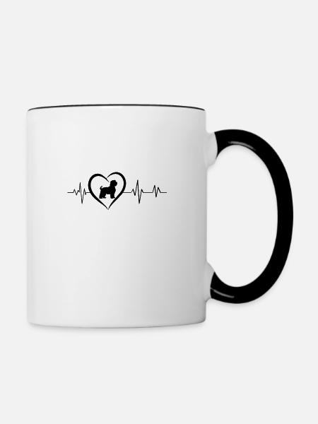 Chihuahua-Herzschlag - Tasse zweifarbig - Weiß/Schwarz