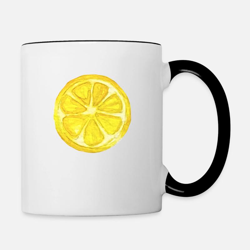 Lemon slice - Contrasting Mug - white/black