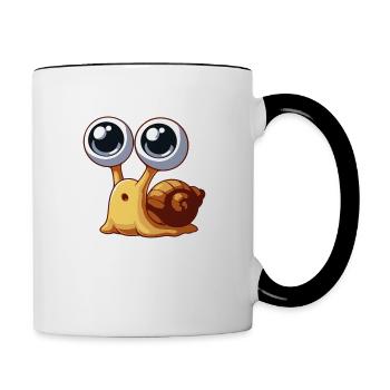 Baby-Schnecke - Tasse zweifarbig - Weiß/Schwarz - Rechts