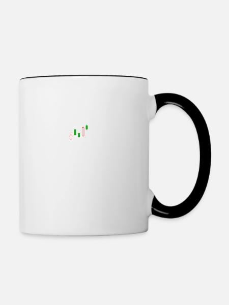 Herzschlag an der Börse - Tasse zweifarbig - Weiß/Schwarz