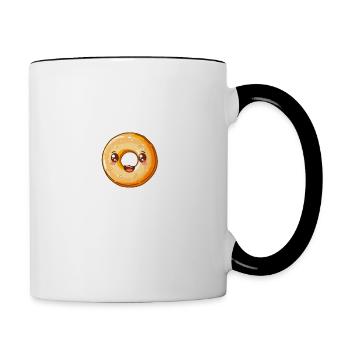 Shiny Glazed Donut Cartoon - Sugar Rush - Contrasting Mug - white/black - Right