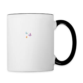 battement de cœur papillons - Mug contrasté - blanc/noir - Droite