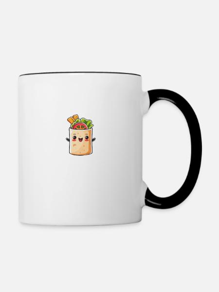 Süßer Burrito Comic - Tasse zweifarbig - Weiß/Schwarz