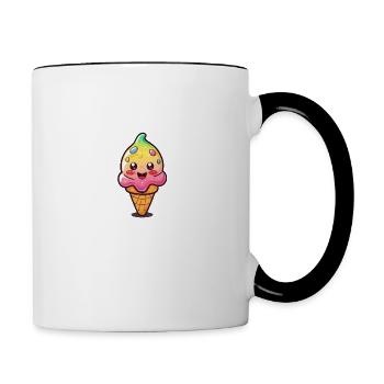 Colorful Ice Cream Design - Contrasting Mug - white/black - Right