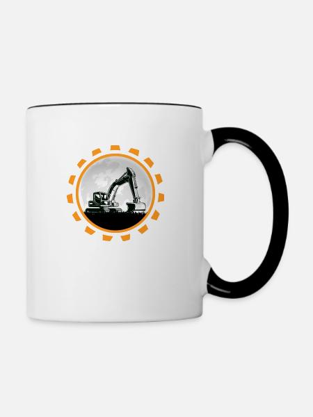 bagger baggerfahrer Baustelle Baggerschaufel - Tasse zweifarbig - Weiß/Schwarz