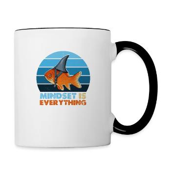 L’état d’ du requin poisson rouge est tout, motivant - Mug contrasté - blanc/noir - Droite