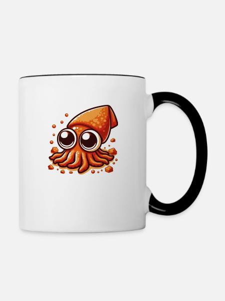 Tintenfisch - Tasse zweifarbig - Weiß/Schwarz