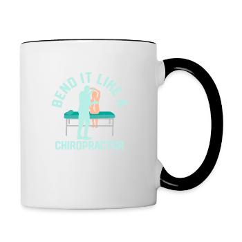 Bend It Like A Chiropractor Physical Therapist Chi - Contrasting Mug - white/black - Right