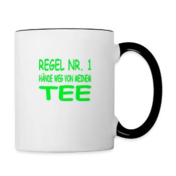 Tee - Tasse zweifarbig - Weiß/Schwarz - Rechts