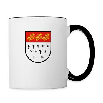 Kölner Wappen Karneval Edition - Tasse zweifarbig - Weiß/Schwarz - Rechts