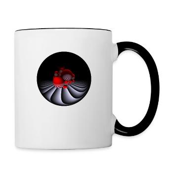Design mit Fisheye-Kamera - Tasse zweifarbig - Weiß/Schwarz - Rechts