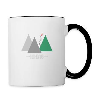Conception de logo vert HIKING - Mug contrasté - blanc/noir - Droite