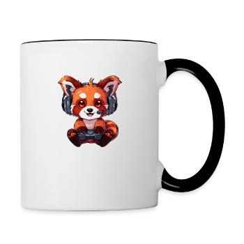 Red Panda Gaming Panda roux Petit panda - Mug contrasté - blanc/noir - Droite