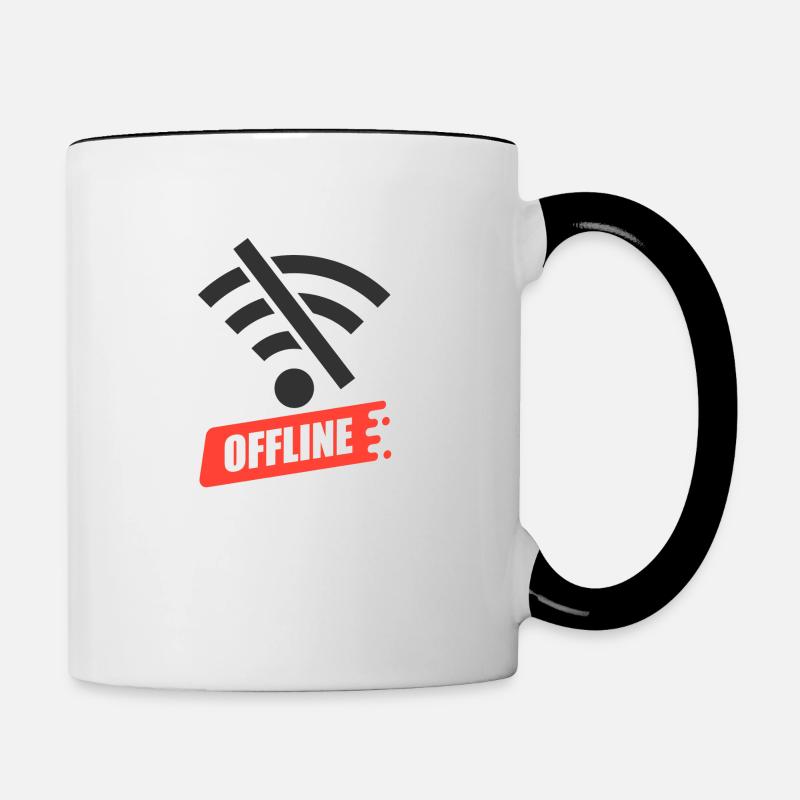 Offline - Tasse zweifarbig - Weiß/Schwarz