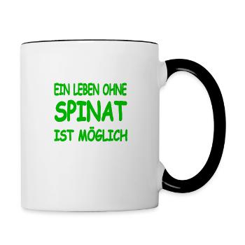 Spinat - Tasse zweifarbig - Weiß/Schwarz - Rechts