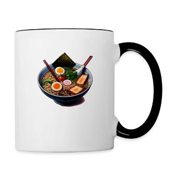 Ramen Nudelsuppe - Tasse zweifarbig - Weiß/Schwarz - Rechts