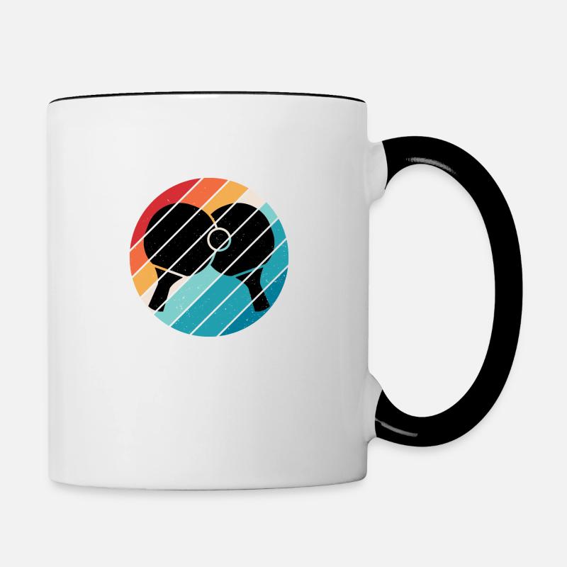 ping pong idée cadeau table de tennis - Mug contrasté - blanc/noir