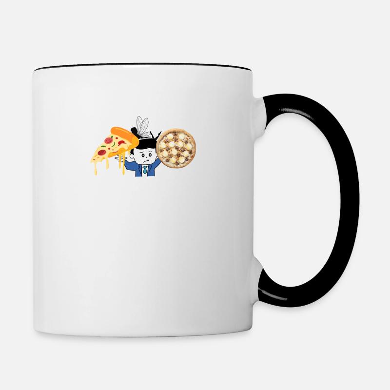 Team Pizza oder Team Chèvre-Miel? - Tasse zweifarbig - Weiß/Schwarz