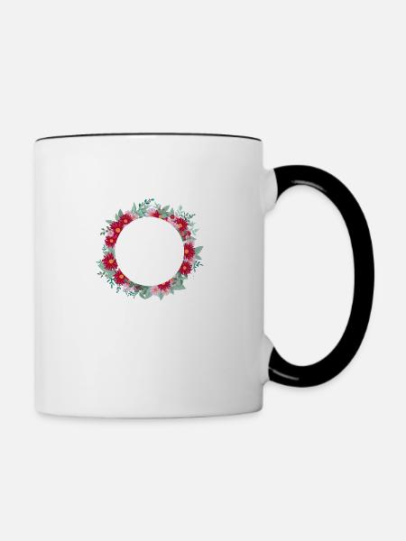 Blumenkrone des Buchstabens - Tasse zweifarbig - Weiß/Schwarz