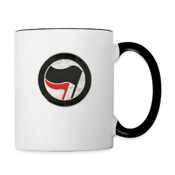 ANTIFA - Tasse zweifarbig - Weiß/Schwarz - Rechts