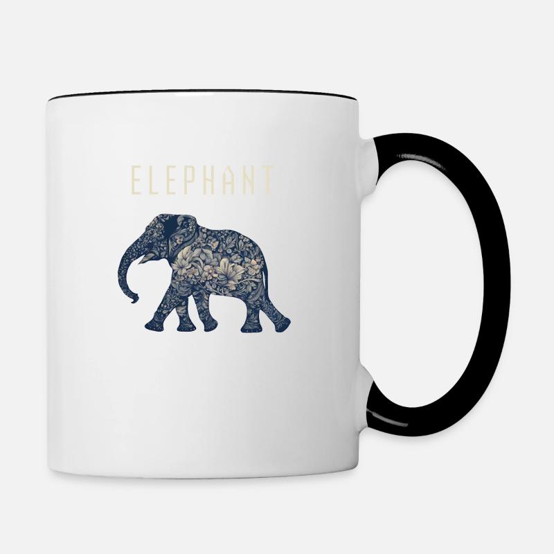 Elephant - Tasse zweifarbig - Weiß/Schwarz