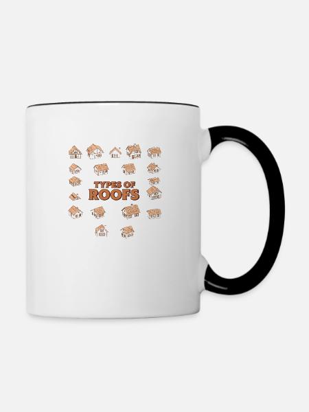 Arten von Dächern Dacharchitekturstile - Tasse zweifarbig - Weiß/Schwarz