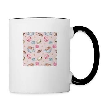Motifs pour le café et les sucreries Café et sucré - Mug contrasté - blanc/noir - Droite