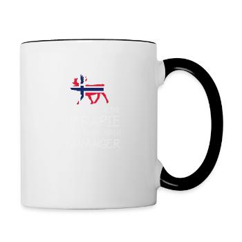 Ich brauche keine Therapie muss nur nach Stavanger - Tasse zweifarbig - Weiß/Schwarz - Rechts
